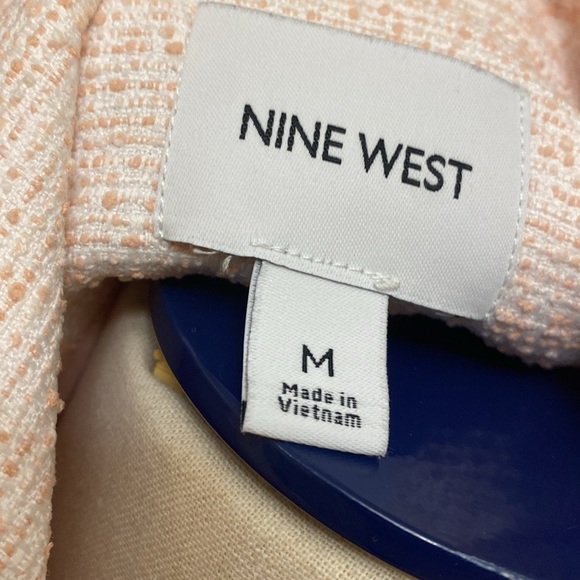NWOT Nine West Pink Tweed Bomber Jacket M - Picture 5 of 6